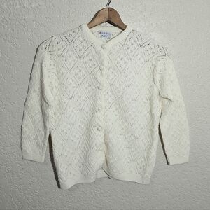 Vintage British Vogue Wintuk Offwhite Knit Cardigan